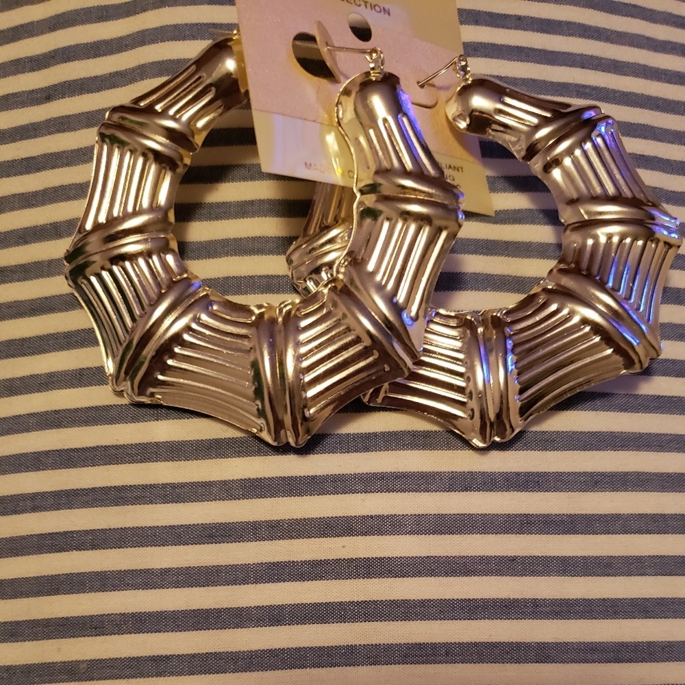 Silver Tone Hoops